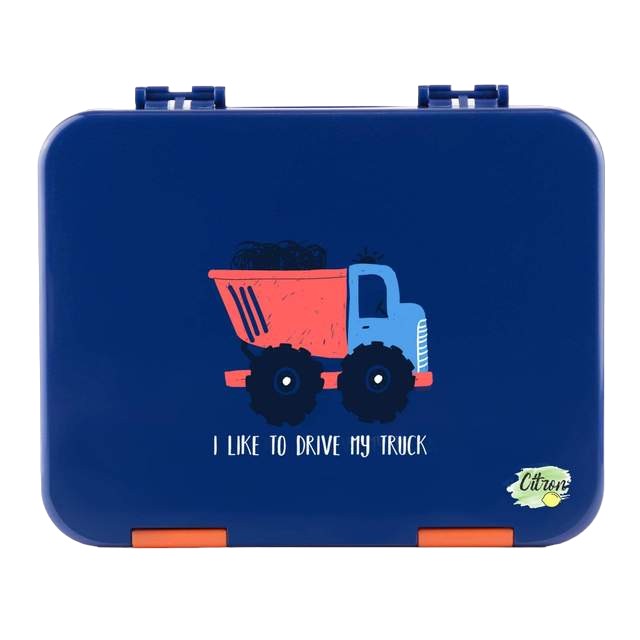 Citron Lunchbox Bento Style w/ 4 Compartments & Accessories - Truck