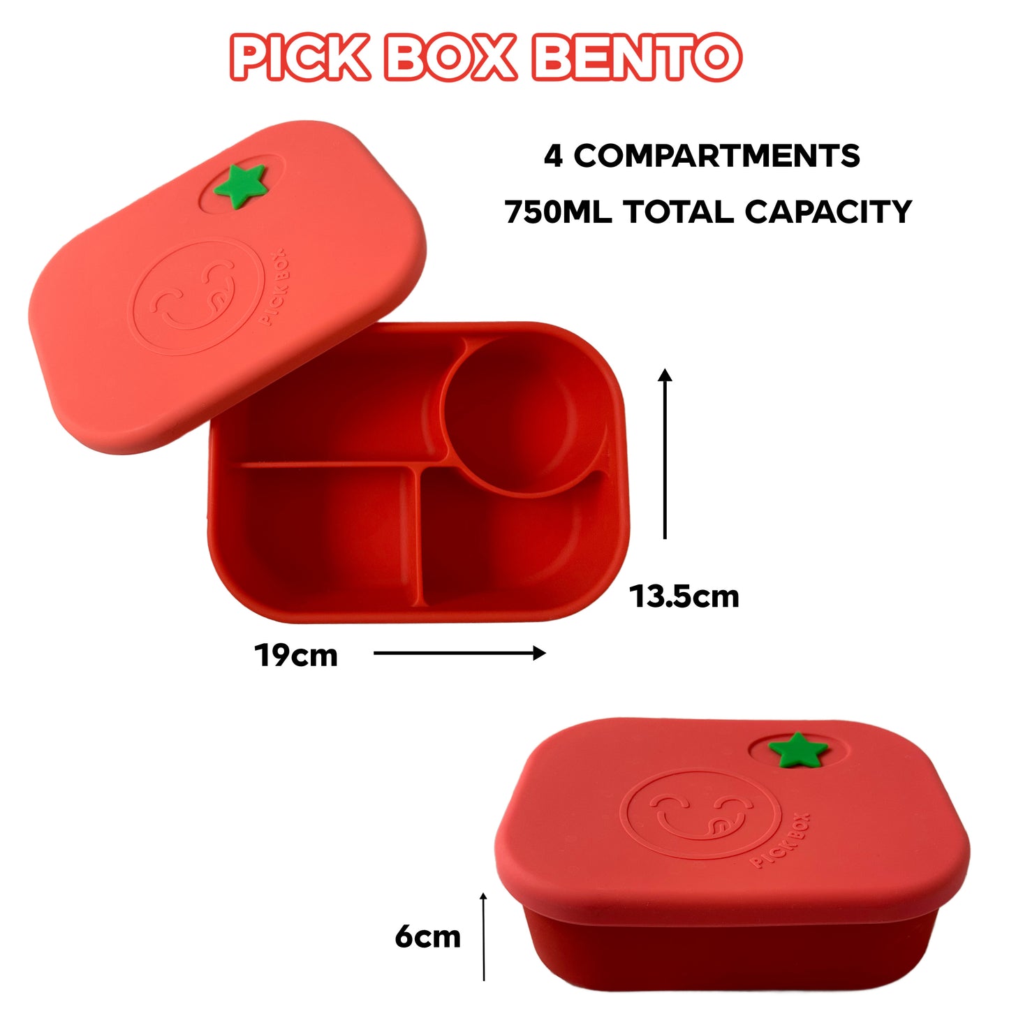 Pick Plates Silicone Bento Pick Box - Assorted Colours