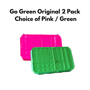 Go Green Original Lunch Box & Drink Bottle Bundle (2 Pack) - Green or Pink Only