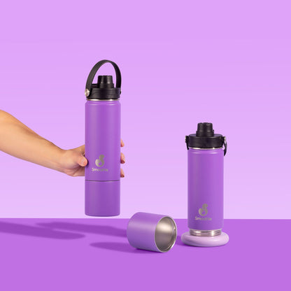 Smooshie 500ml Insulated Drink Bottle & Snack Cup - Grape