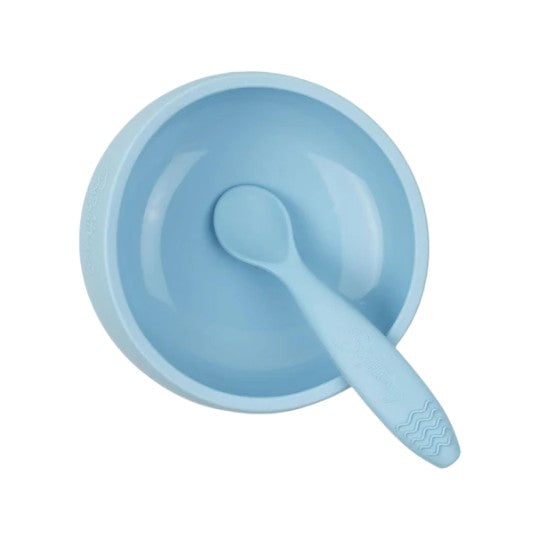 Brightberry Silicone Suction Bowl with Spoon - Pacific Blue *DISPLAY*