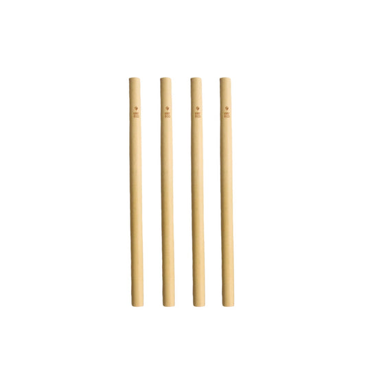 Ever Eco Bamboo Reusable Straws - 4 Pack with Brush