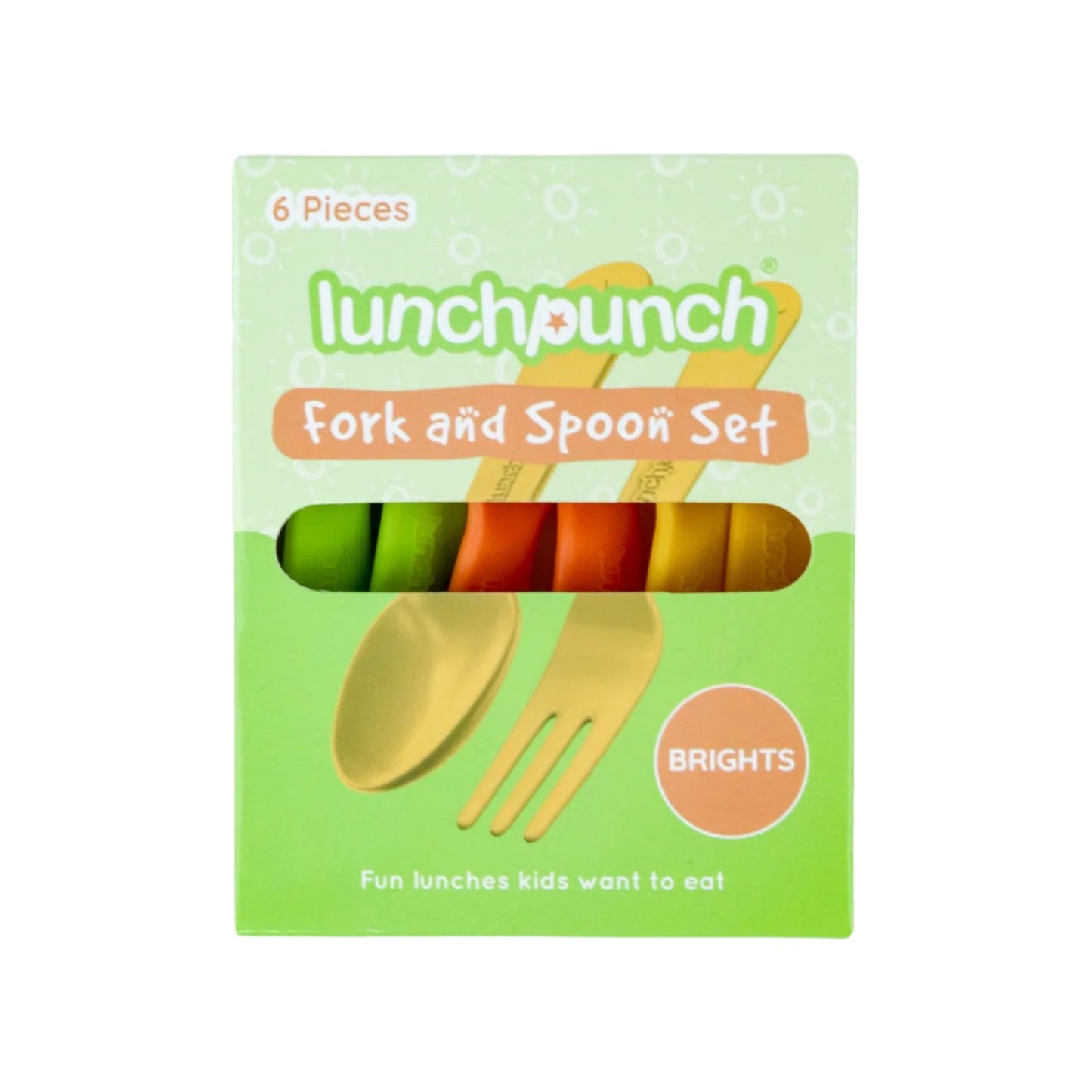 Lunch Punch Fork and Spoon Set - Bright