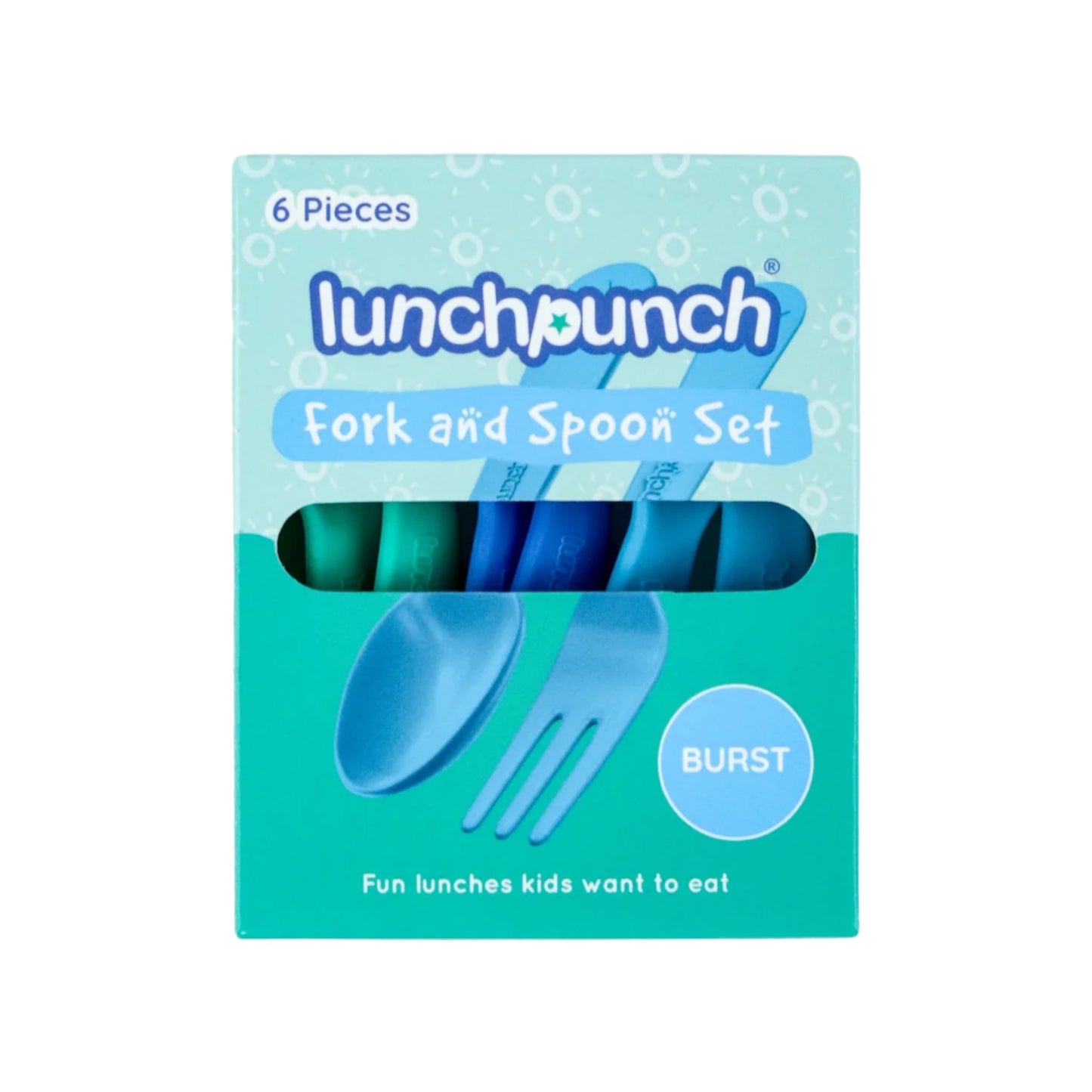 Lunch Punch Fork and Spoon Set - Burst