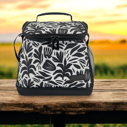 Sachi "Weekender" Insulated 12L Cooler Bag - Monochrome Blooms