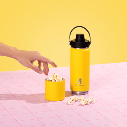 Smooshie 500ml Insulated Drink Bottle & Snack Cup - Pineapple