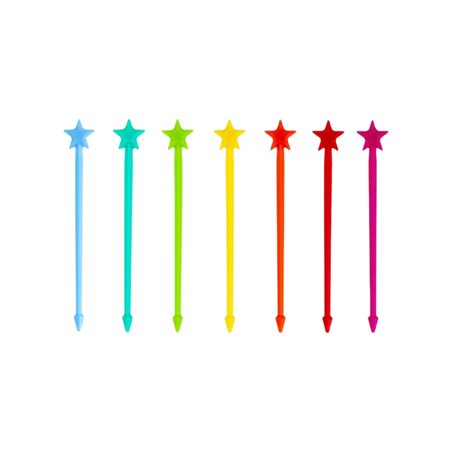 Lunch Punch Stix Long Food Picks - Bright 7 Pack