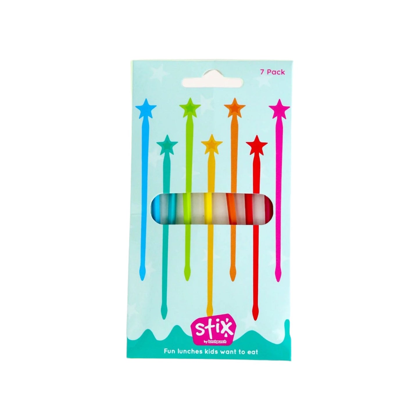 Lunch Punch Stix Long Food Picks - Bright 7 Pack