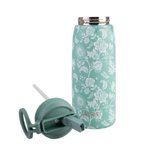 Oasis 780ml Stainless Steel Insulated Challenger Sports Drink Bottle with Straw - Green Paisley