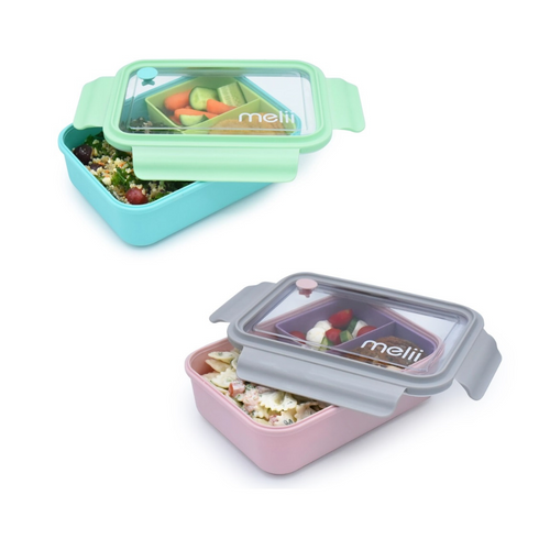 Melii 1250ml Bento Box w/ Removable Compartment - Assorted Colours