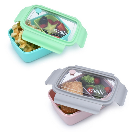 Melii 880ml Bento Box w/ Removable Compartment - Assorted Colours