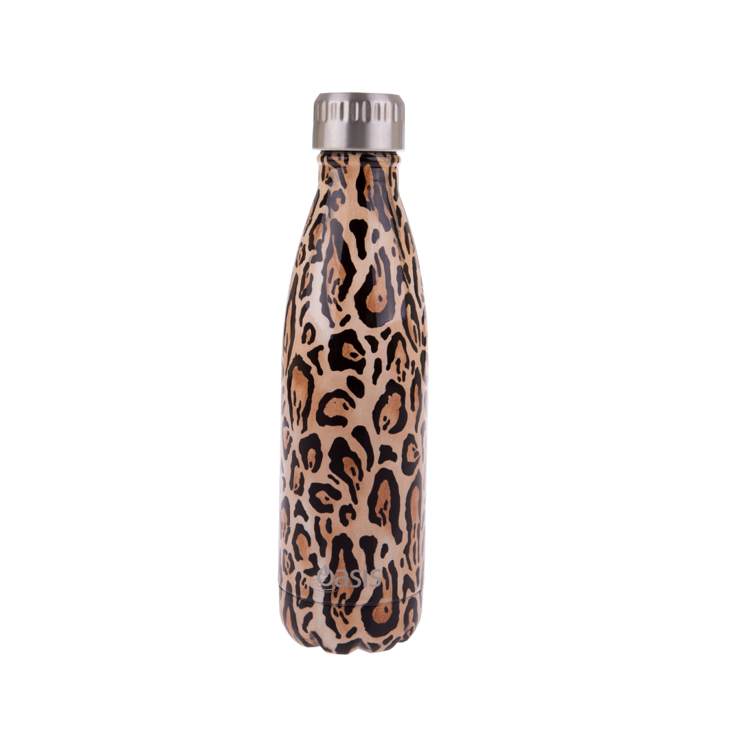 Oasis & Sachi Insulated Lunch Bag & 500ml Drink Bottle Bundle - Leopard