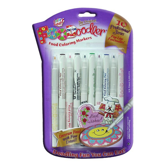 FooDoodler Fine Line Edible Markers - 10 Pack