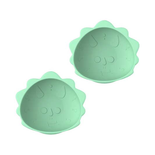 Melii Silicone Suction Bowls 2-Pack - Dino