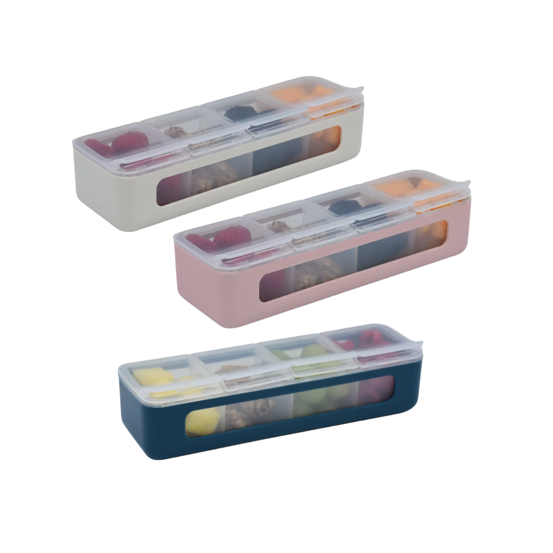 Melii Luxe 4 Compartment Snackle Box - Assorted Colours *PREORDER*