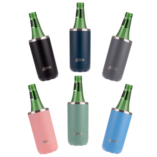 Oasis Stainless Steel Insulated 330ml Bottle Cooler - Assorted Colours