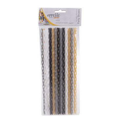 Appetito Glitz & Glam Reusable Straws - 24 Pack