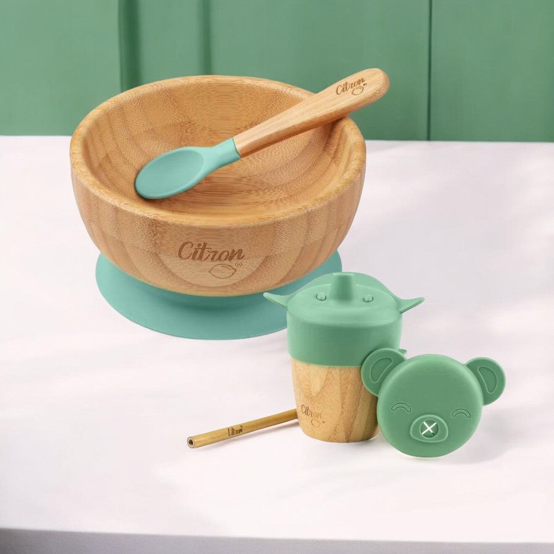 Citron Bamboo Bowl & Cup Bundle - Green