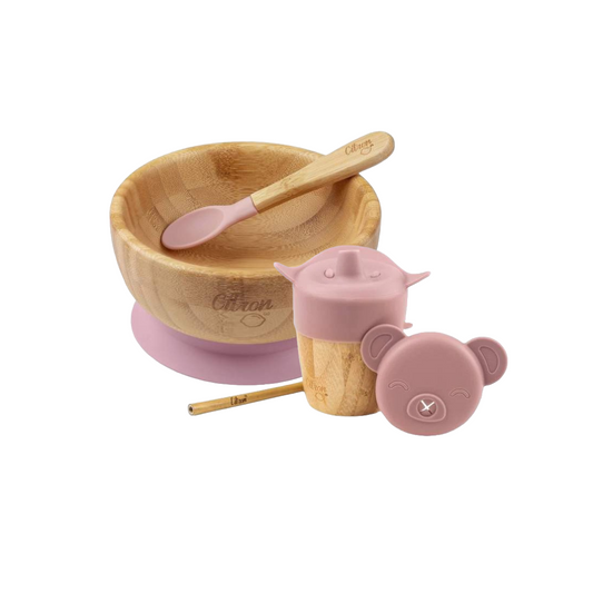 Citron Bamboo Bowl & Cup Bundle - Blush Pink