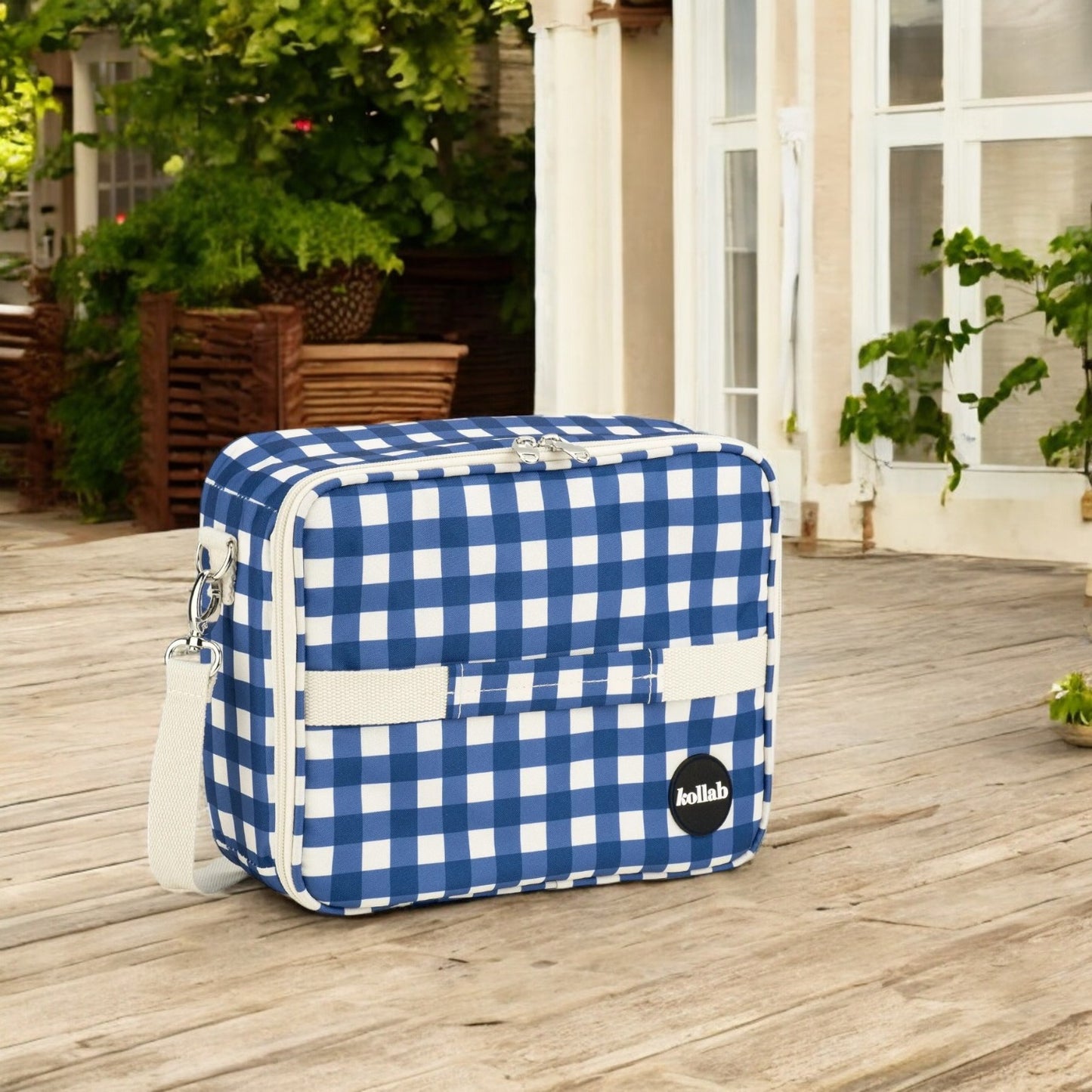 Kollab Insulated Bento Bag - Blue Check *PREORDER*