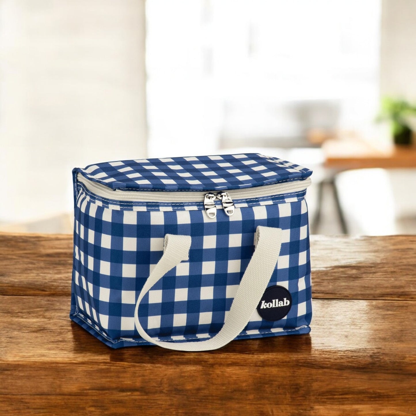 Kollab Insulated Lunch Box Bag - Blue Check *PREORDER*