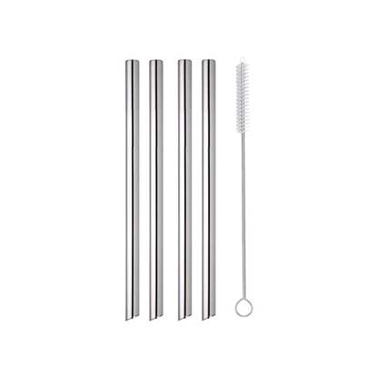 Appetito Stainless Steel Bubble Tea Straws - 4 Pack