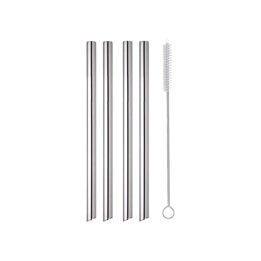 Appetito Stainless Steel Bubble Tea Straws - 4 Pack