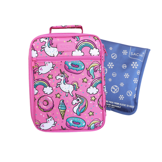 Sachi Insulated Lunch Tote & Ice Pack Bundle - Unicorns