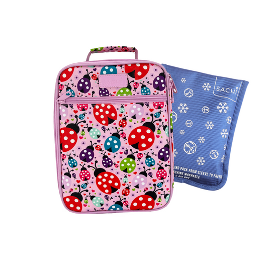 Sachi Insulated Lunch Tote & Ice Pack Bundle - Lovely Ladybugs