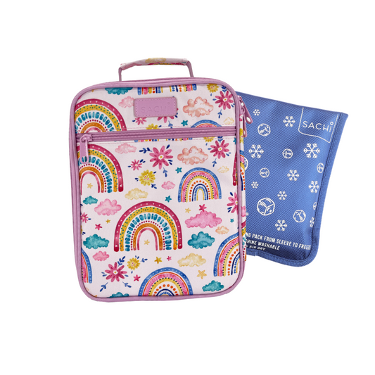 Sachi Insulated Lunch Tote & Ice Pack Bundle - Rainbow Sky