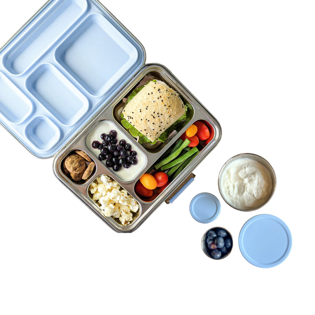 Ecococoon Bento 5 & Snack Pots Bundle - Blueberry