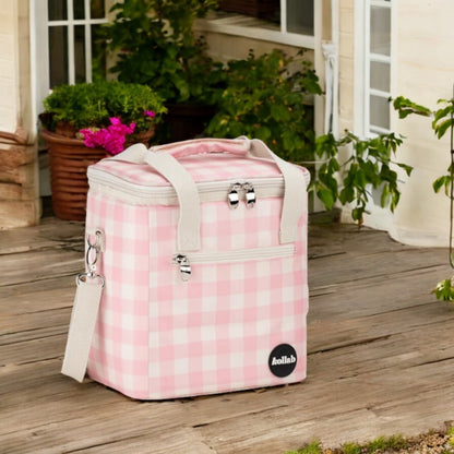 Kollab Mini Insulated Cooler Bag - Candy Pink Check *PREORDER*