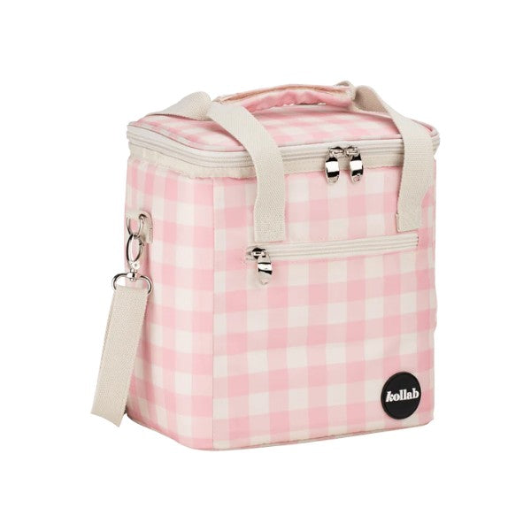 Kollab Mini Insulated Cooler Bag - Candy Pink Check *PREORDER*