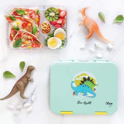 Citron Lunchbox Bento Style w/ 4 Compartments & Accessories - Dinosaur