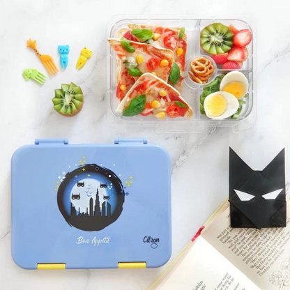 Citron Lunchbox Bento Style w/ 4 Compartments & Accessories - Superhero