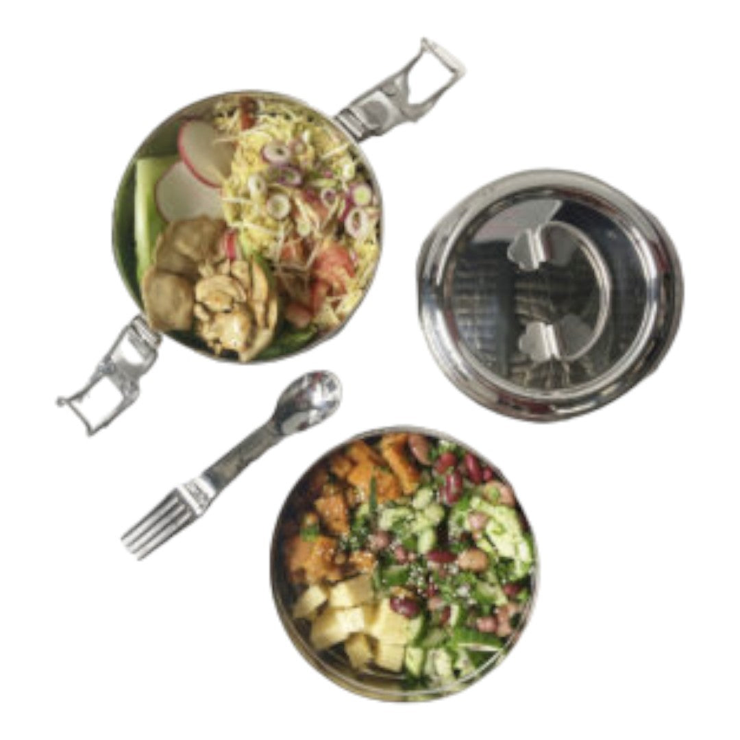 Green Essentials Double Bento Stainless Steel Containers - 1400ML