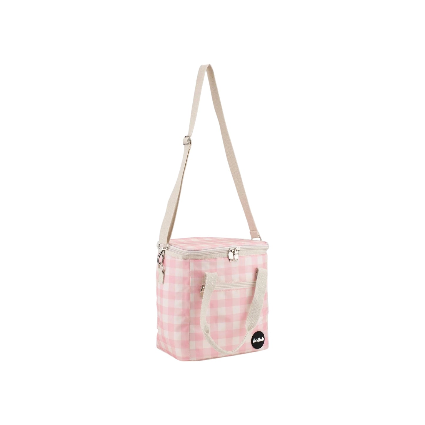 Kollab Mini Insulated Cooler Bag - Candy Pink Check *PREORDER*