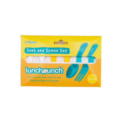 Lunch Punch Fork and Spoon Set - Yellow