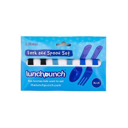 Lunch Punch Fork and Spoon Set - Blue