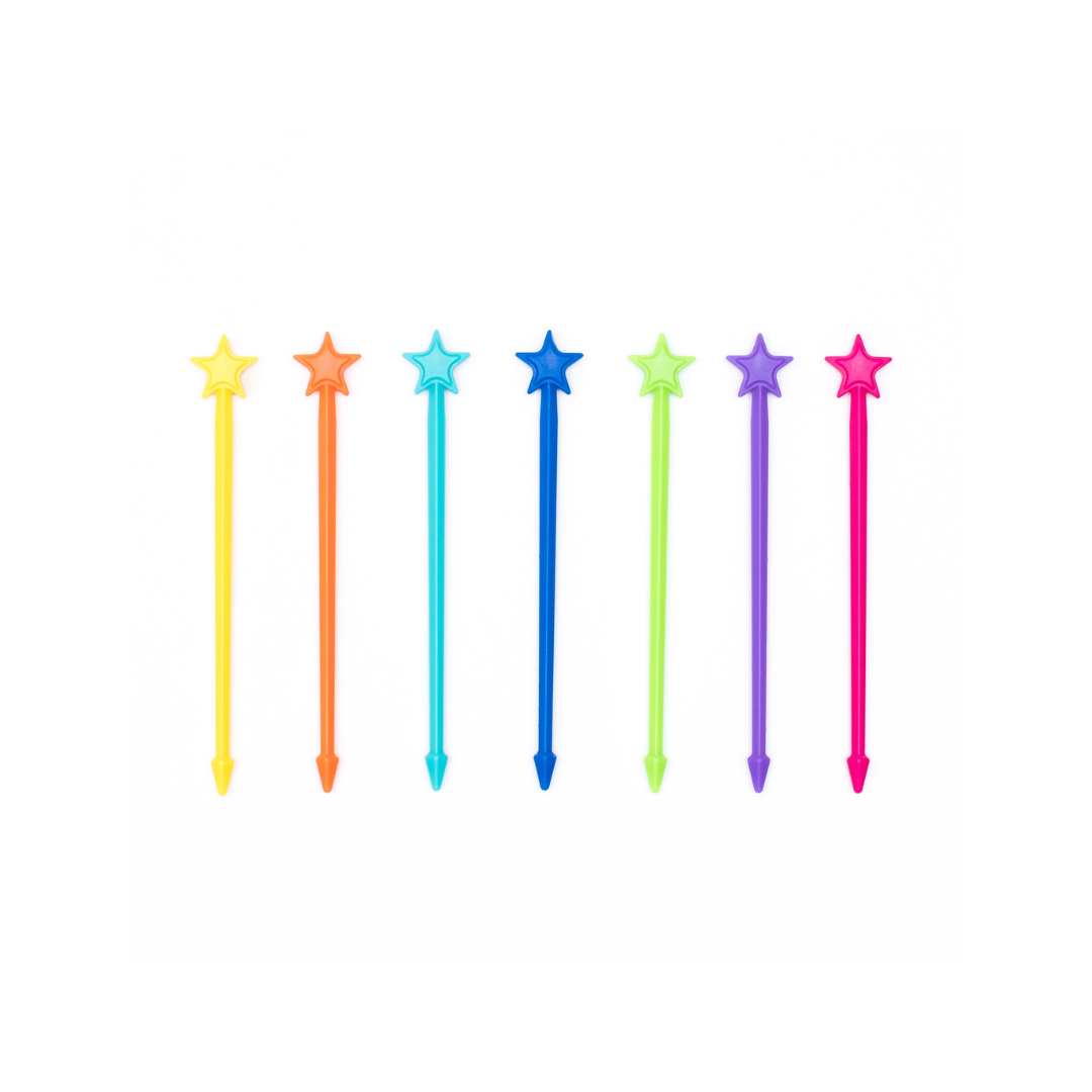 Lunch Punch Stix Long Food Picks -  Rainbow 7 Pack