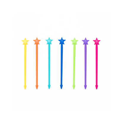 Lunch Punch Stix Long Food Picks -  Rainbow 7 Pack