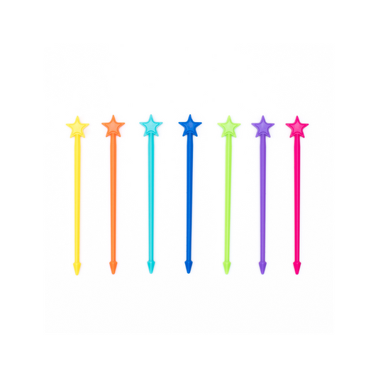 Lunch Punch Stix Long Food Picks -  Rainbow 7 Pack