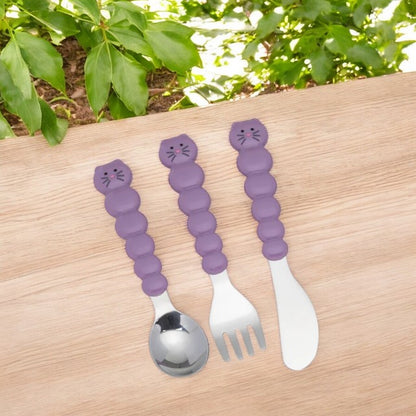 Melii Animal Utensils Set & Travel Cases - Cat