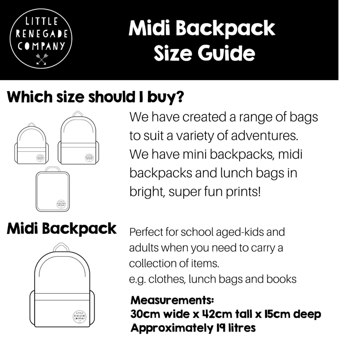 Little Renegade Company Midi Backpack - Dino Party