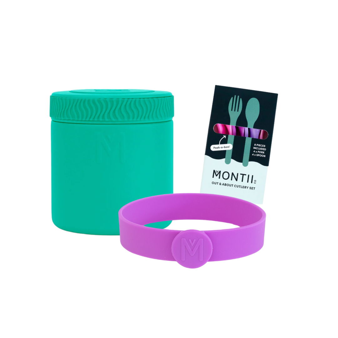 MontiiCo 400ml Insulated Food Jar & Accessories Bundle