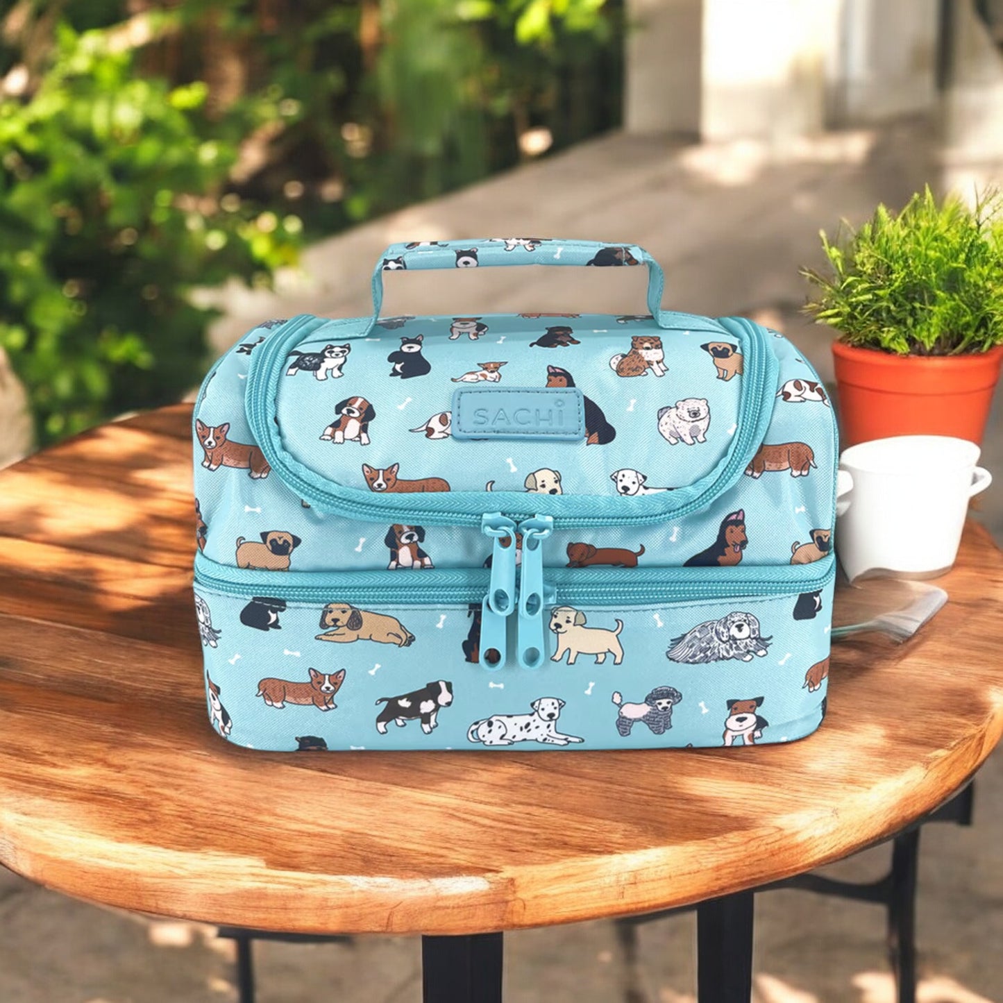 Sachi Insulated Double Decker Lunch Bag - Puppy Dogs