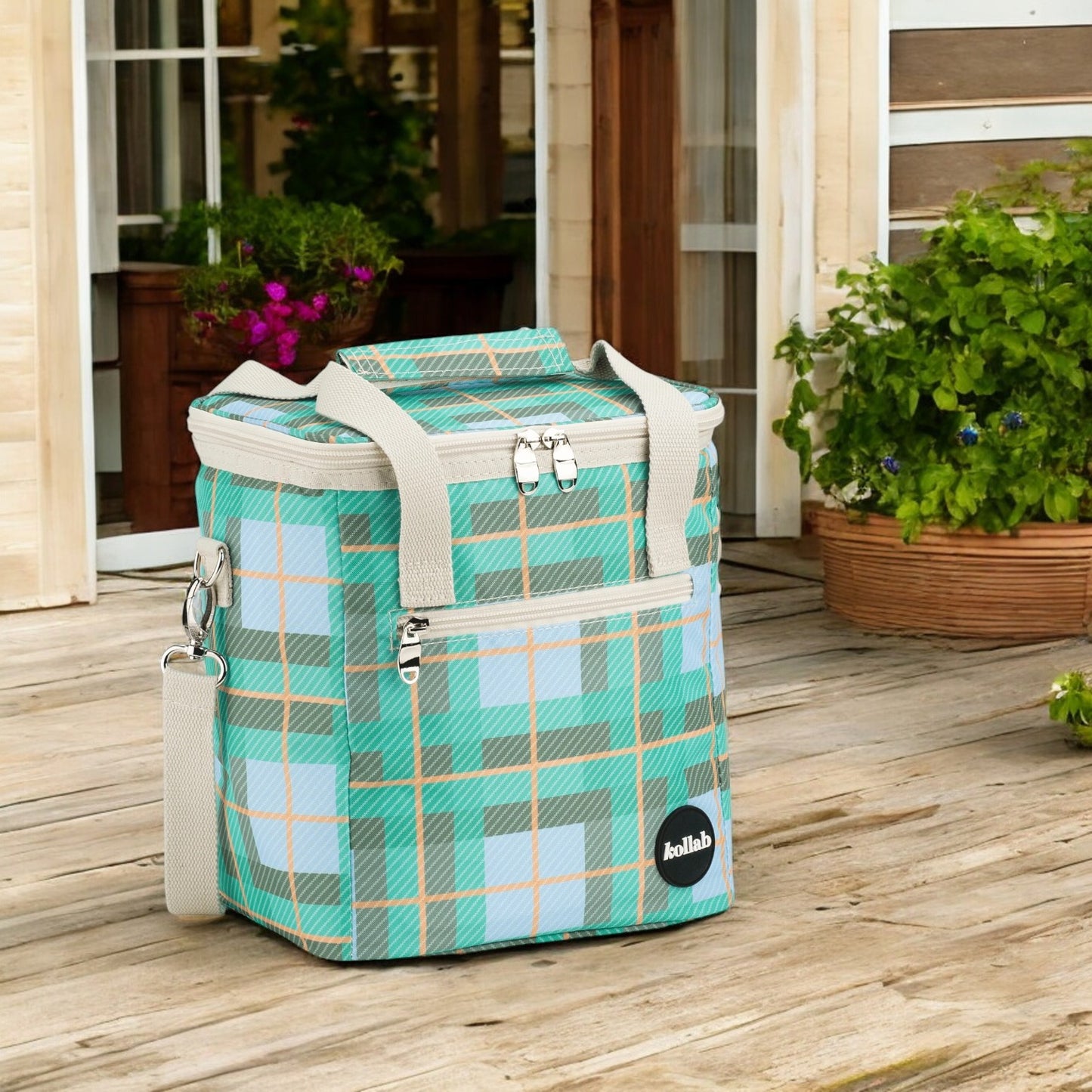 Kollab Mini Insulated Cooler Bag - Ocean Check *PREORDER*