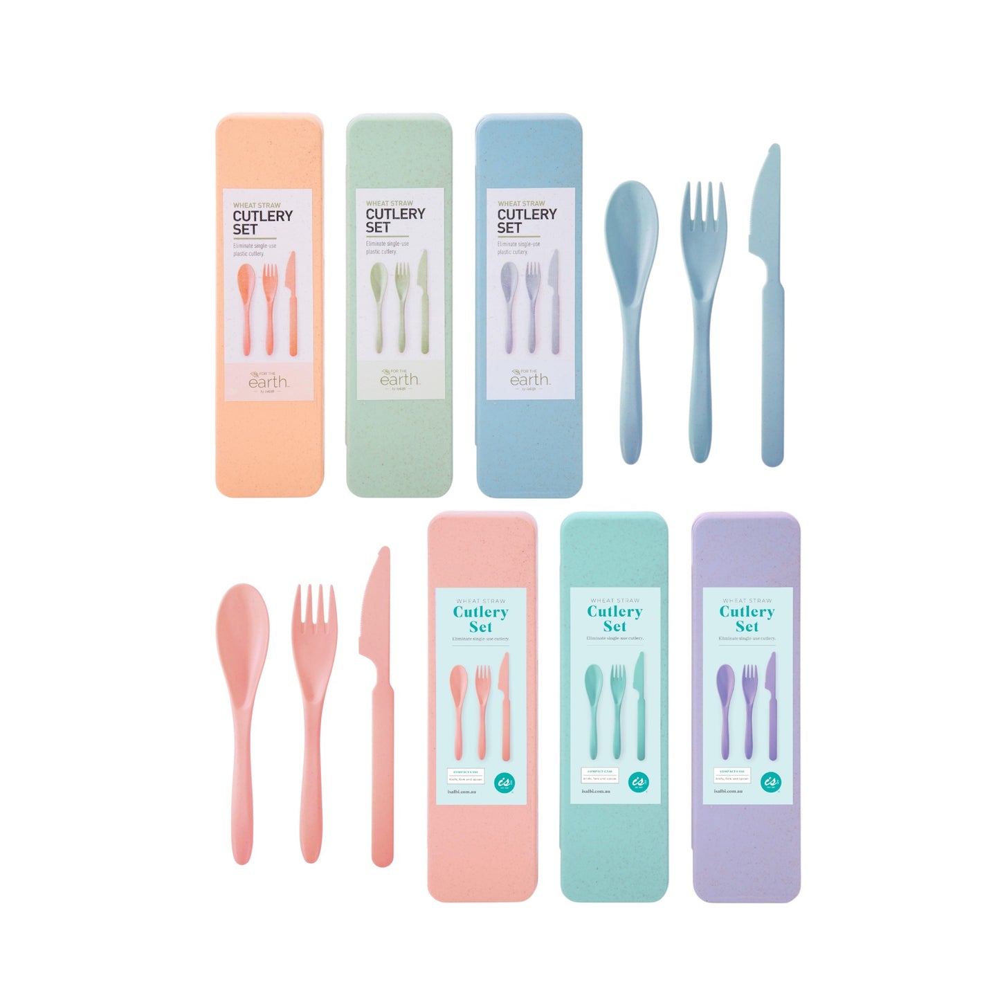 is GIFT Pastel Wheat Straw Cutlery Set - Assorted Colours