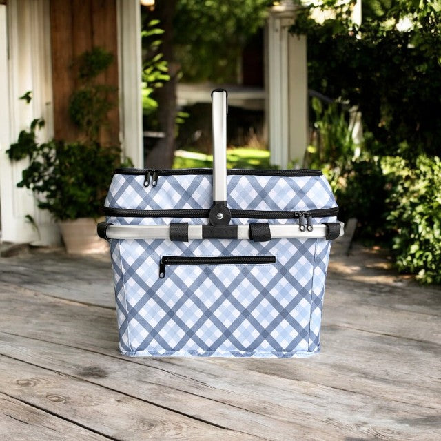 Sachi Insulated Picnic Basket - Blue Gingham