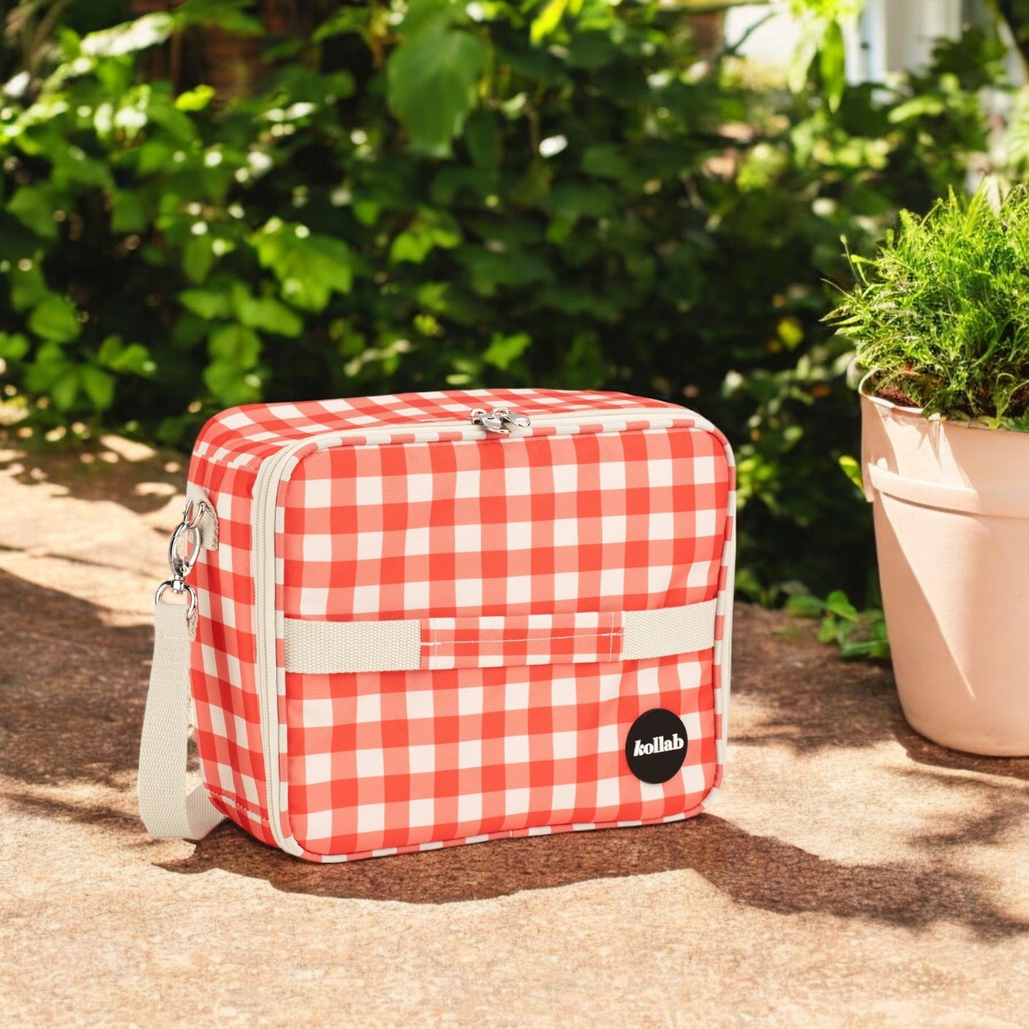 Kollab Insulated Bento Bag - Red Check *PREORDER*